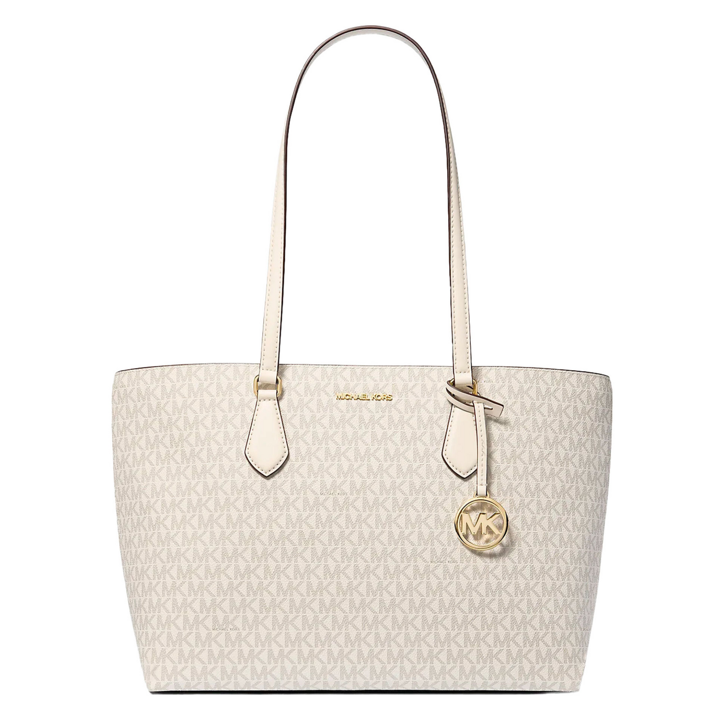 Bolsa Michael Kors Sheila Large Signature Logo Tote Bag Light Cream