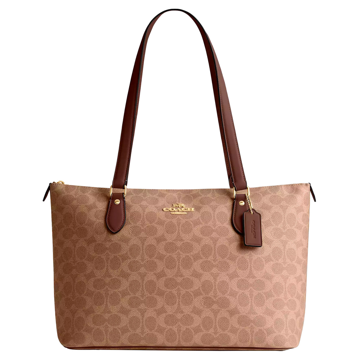 Bolsa Coach Gallery Tote Bag In Signature Canvas Tan Brown