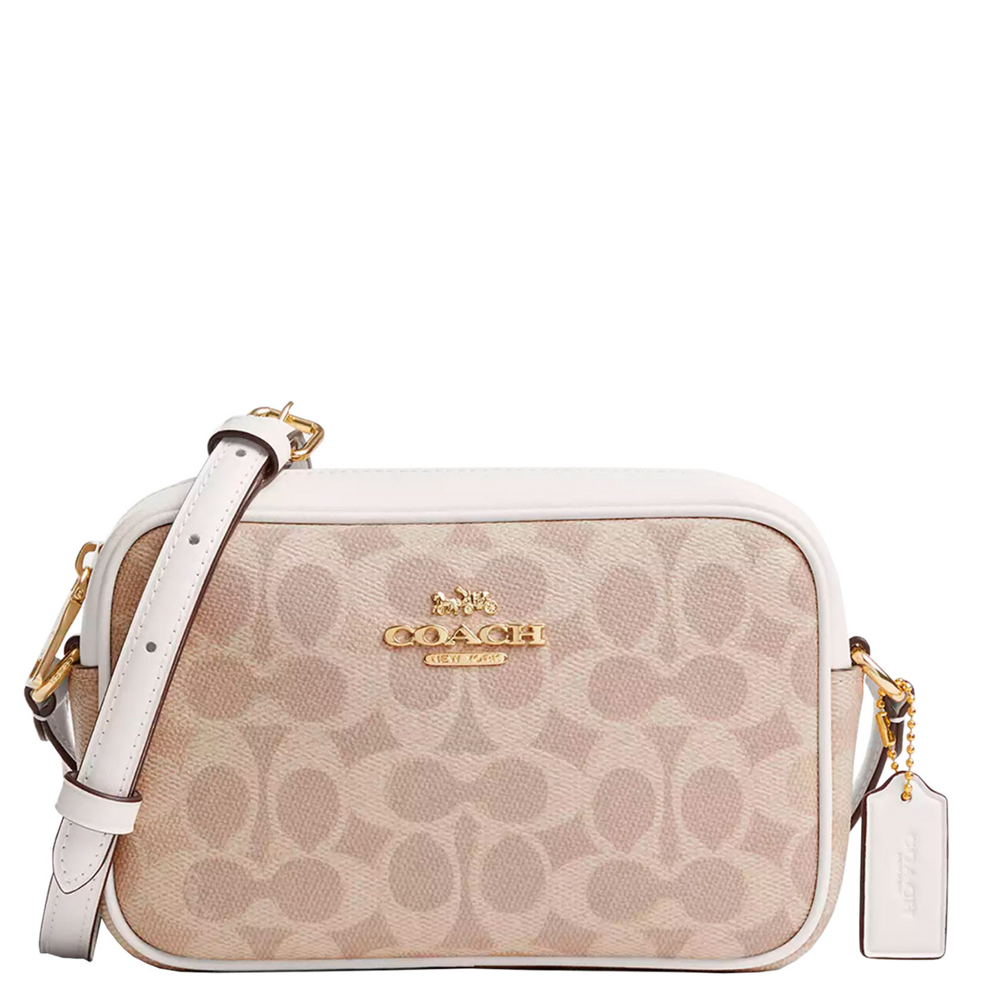 Bolsa Coach Mini Jamie Camera Bag In Signature Canvas Sand Chalk