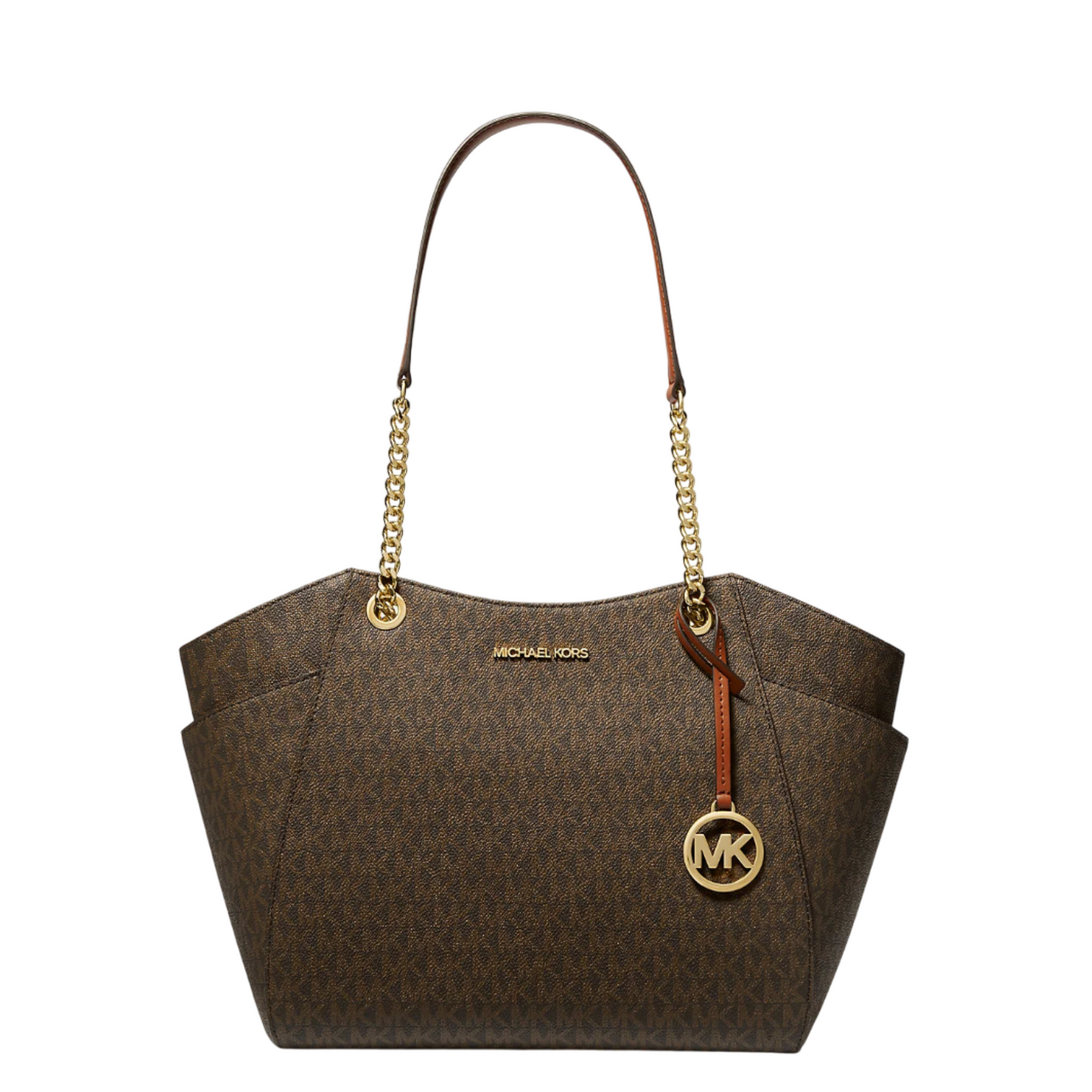 Bolsa Michael Kors Jet Set Large Logo Shoulder Bag Brown