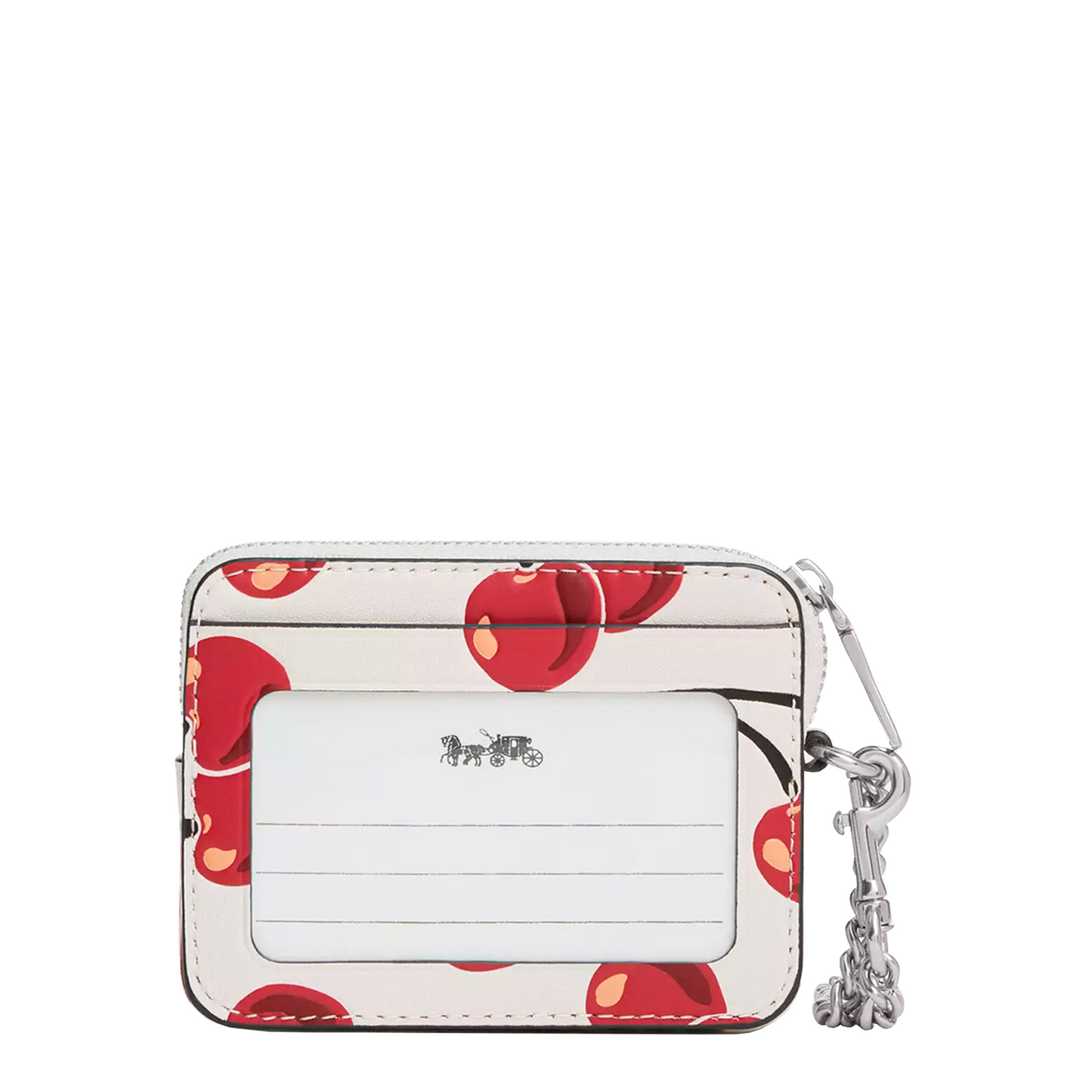Monedero Coach Zip Card Case With Cherry Print Chalk Multi