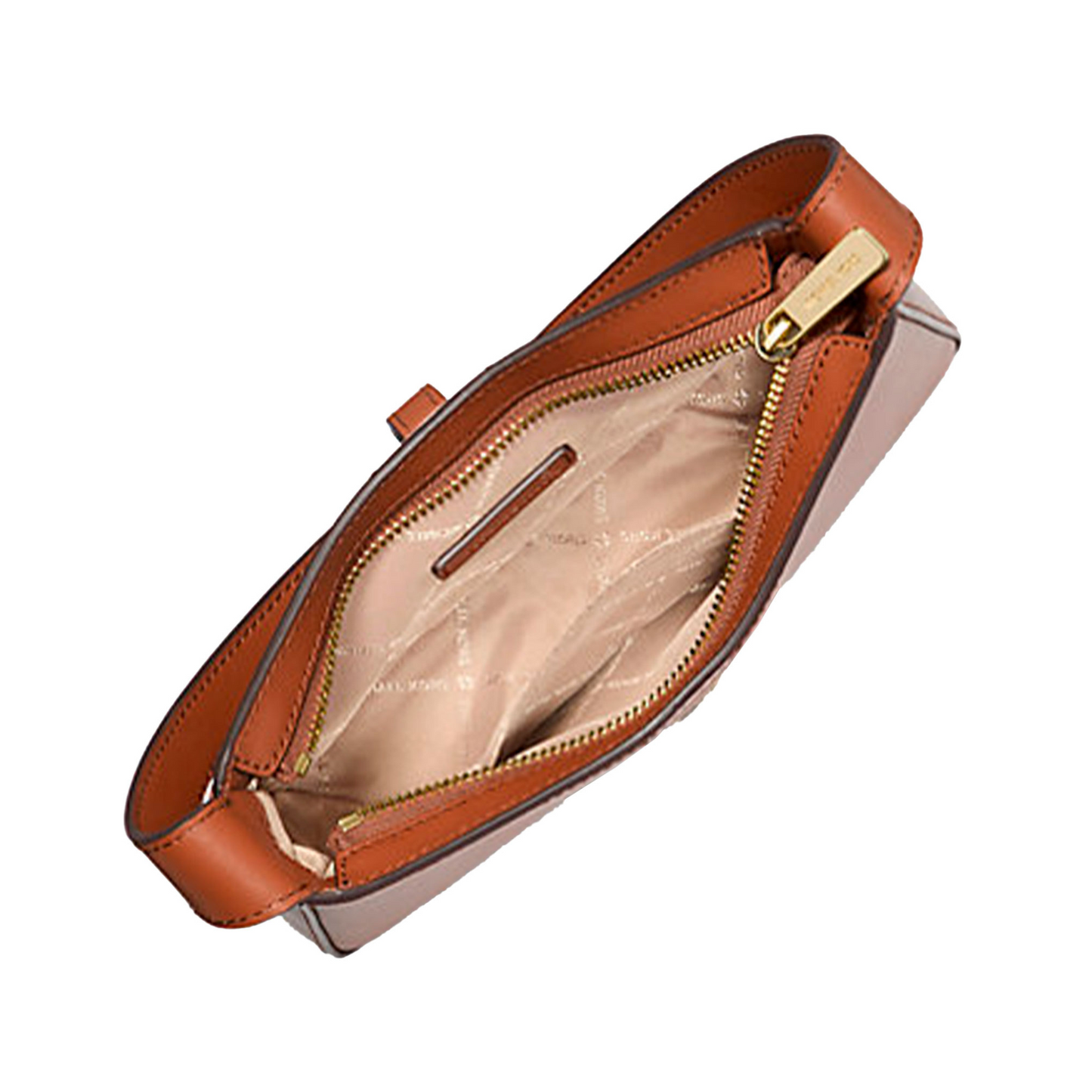 Bolsa Michael Kors Lyra Small Leather Pochette Luggage