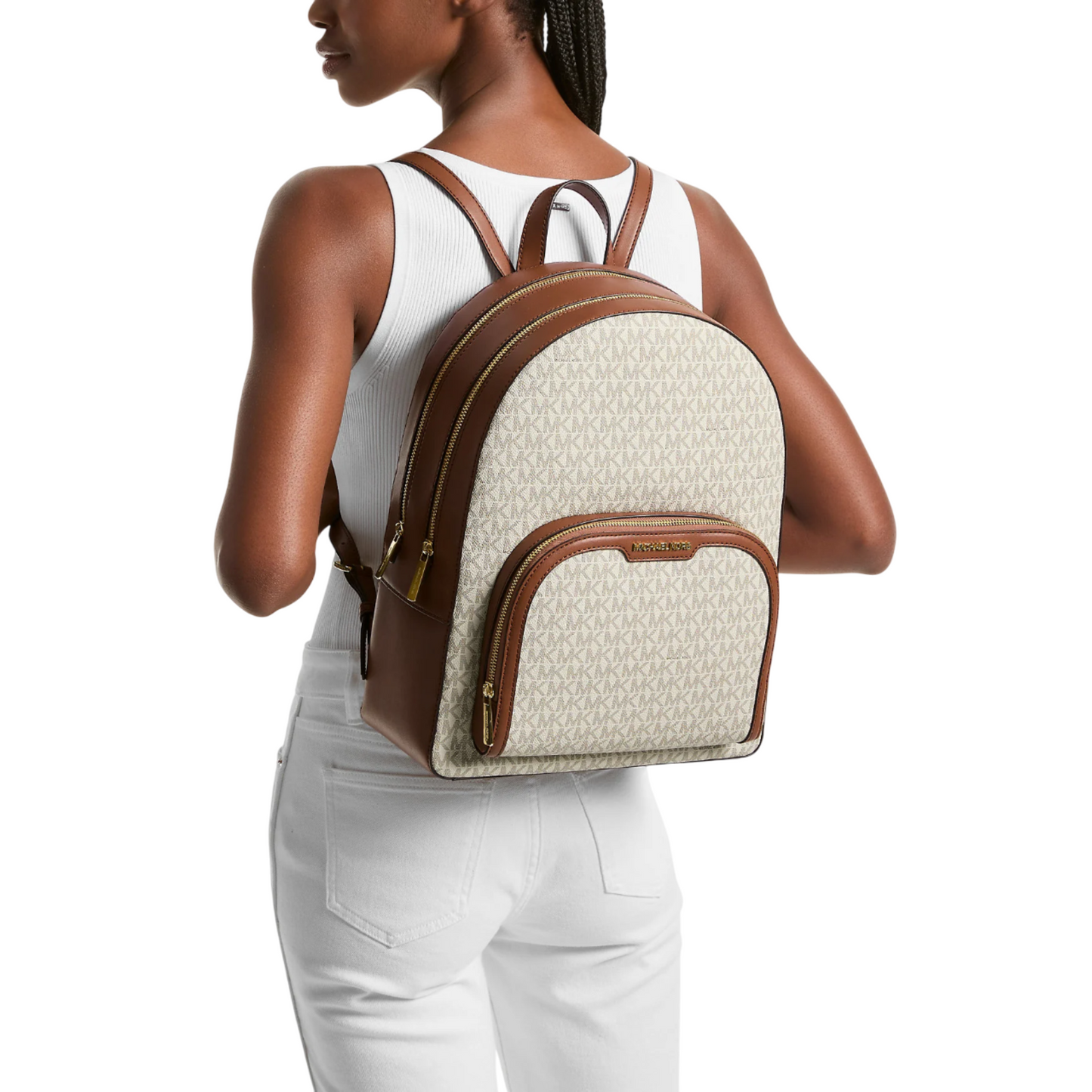 Mochila Michael Kors Jaycee Large Logo Vanilla