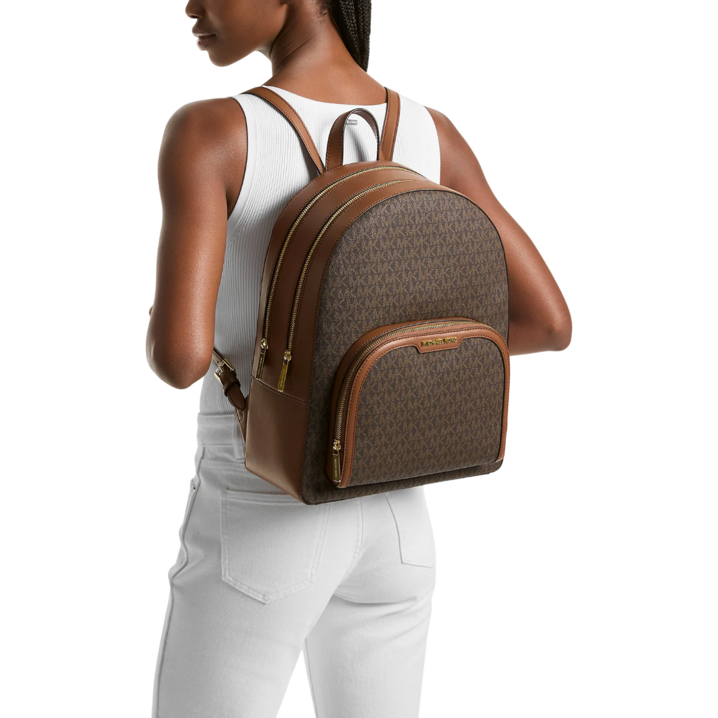 Mochila Michael Kors Jaycee Large Logo Brown