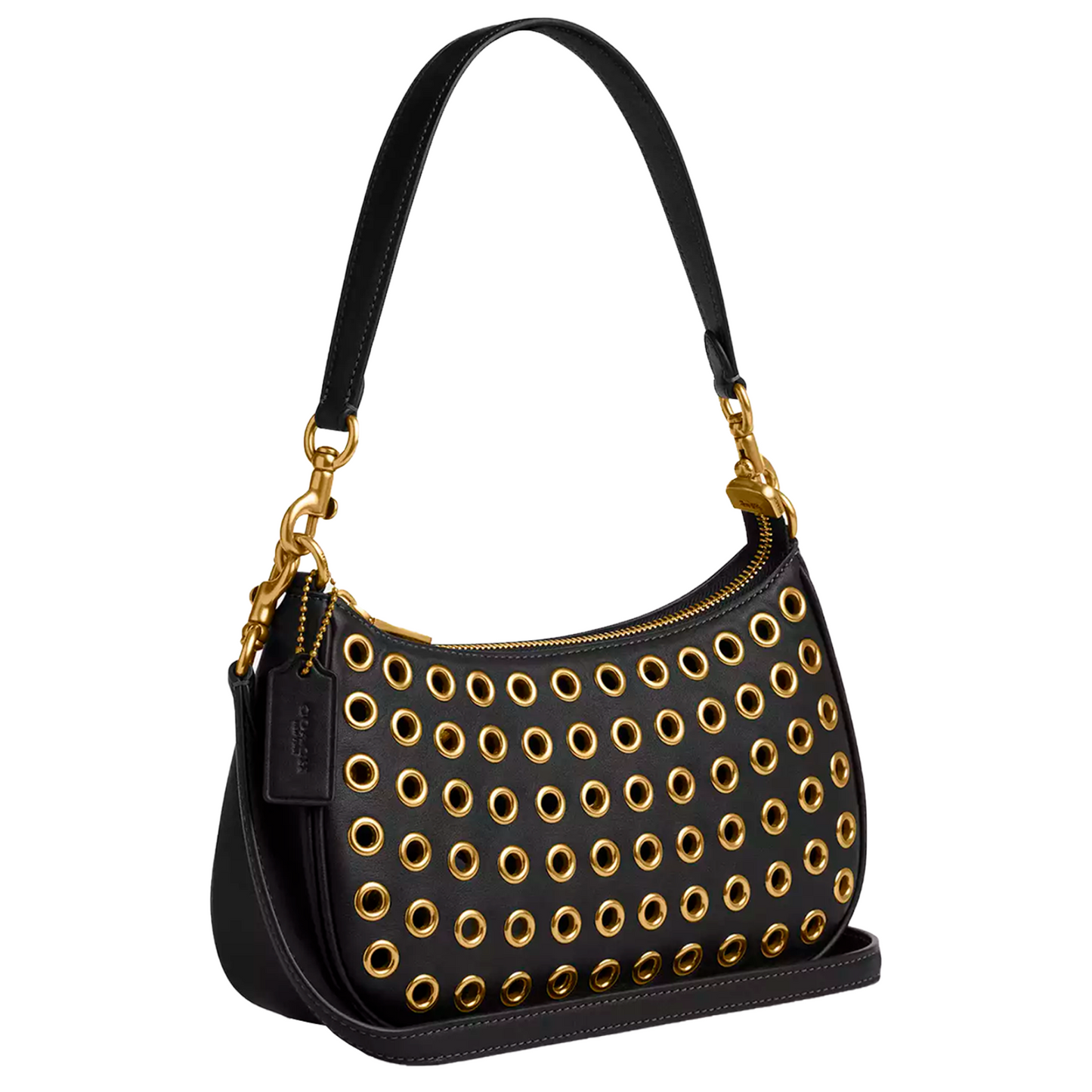 Bolsa Coach Teri Shoulder Bag With Eyelets Black
