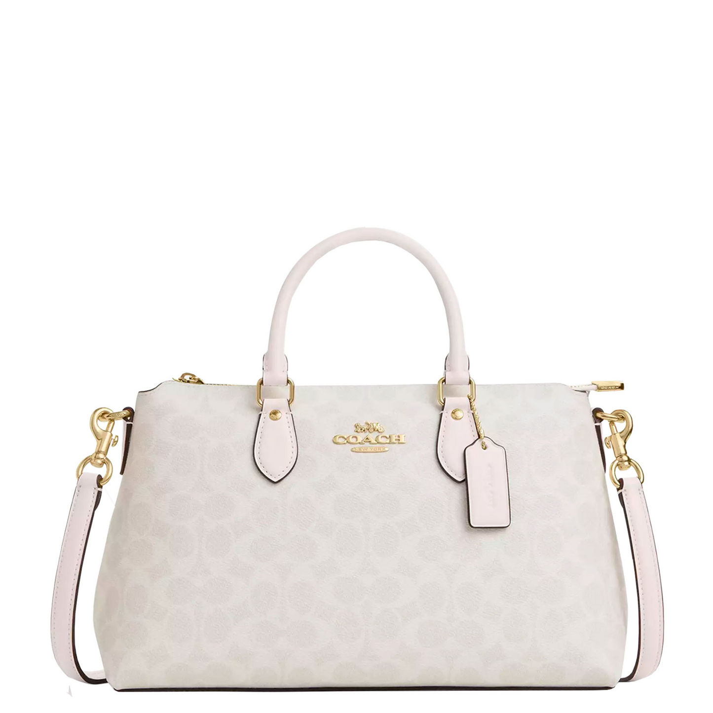 Bolsa Coach Georgia Satchel Bag In Signature Canvas White Chalk