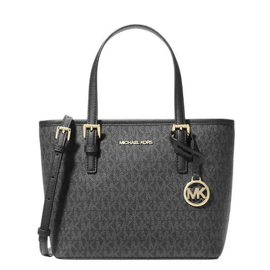 Bolsa Micheal Kors Jet Set Travel Extra-Small Logo Top-Zip Black