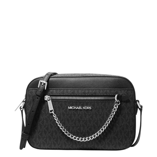 Bolsa Michael Kors Jet Set Large Logo Crossbody Bag Black