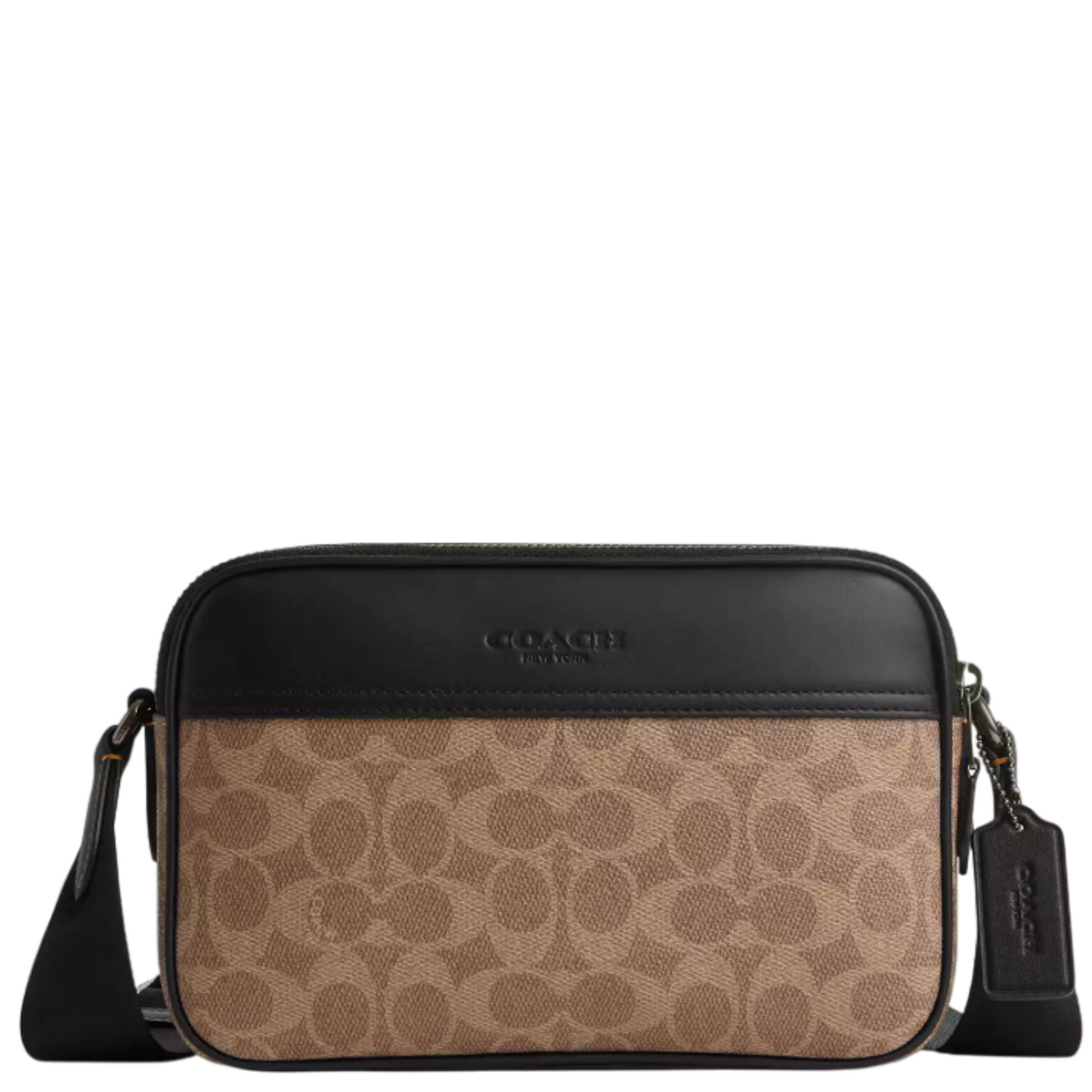 Bandolera Coach Graham Men's Crossbody Bag In Signature Canvas Tan Black
