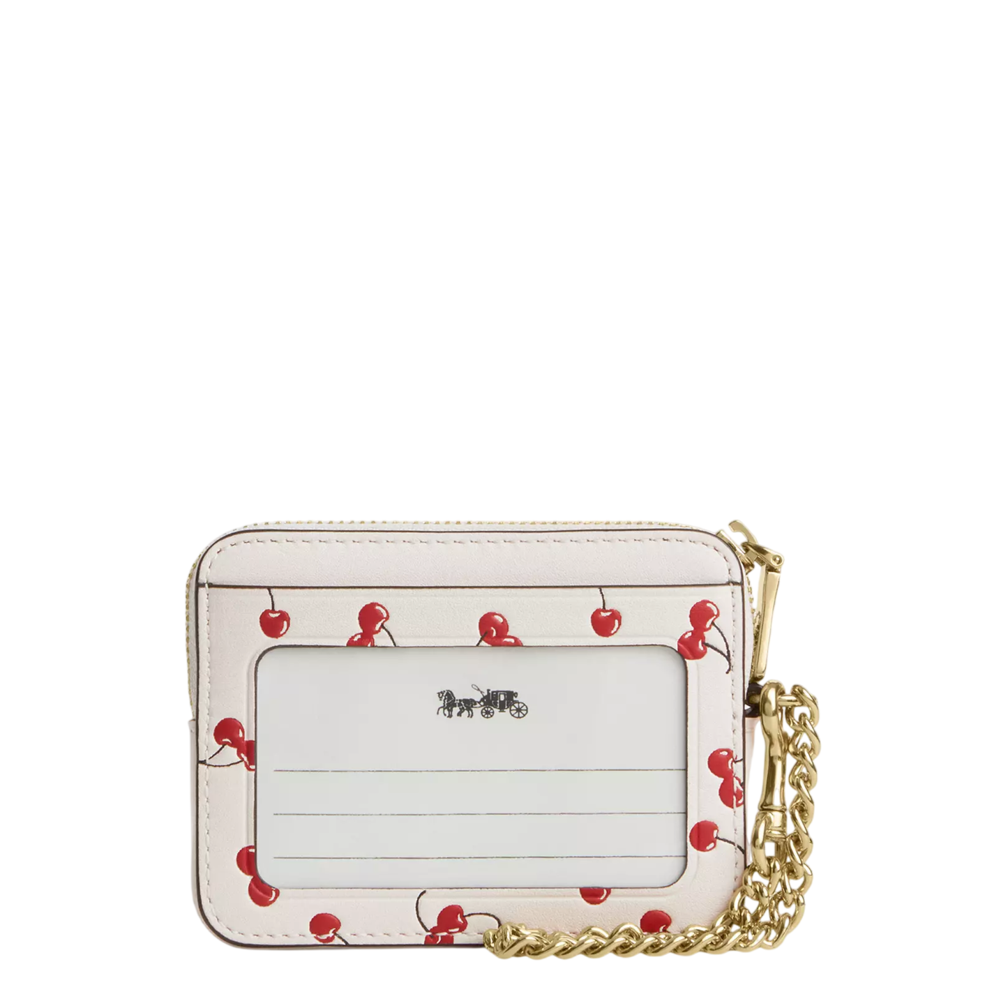 Monedero Coach Zip Card Case With Cherry Print Chalk Multi