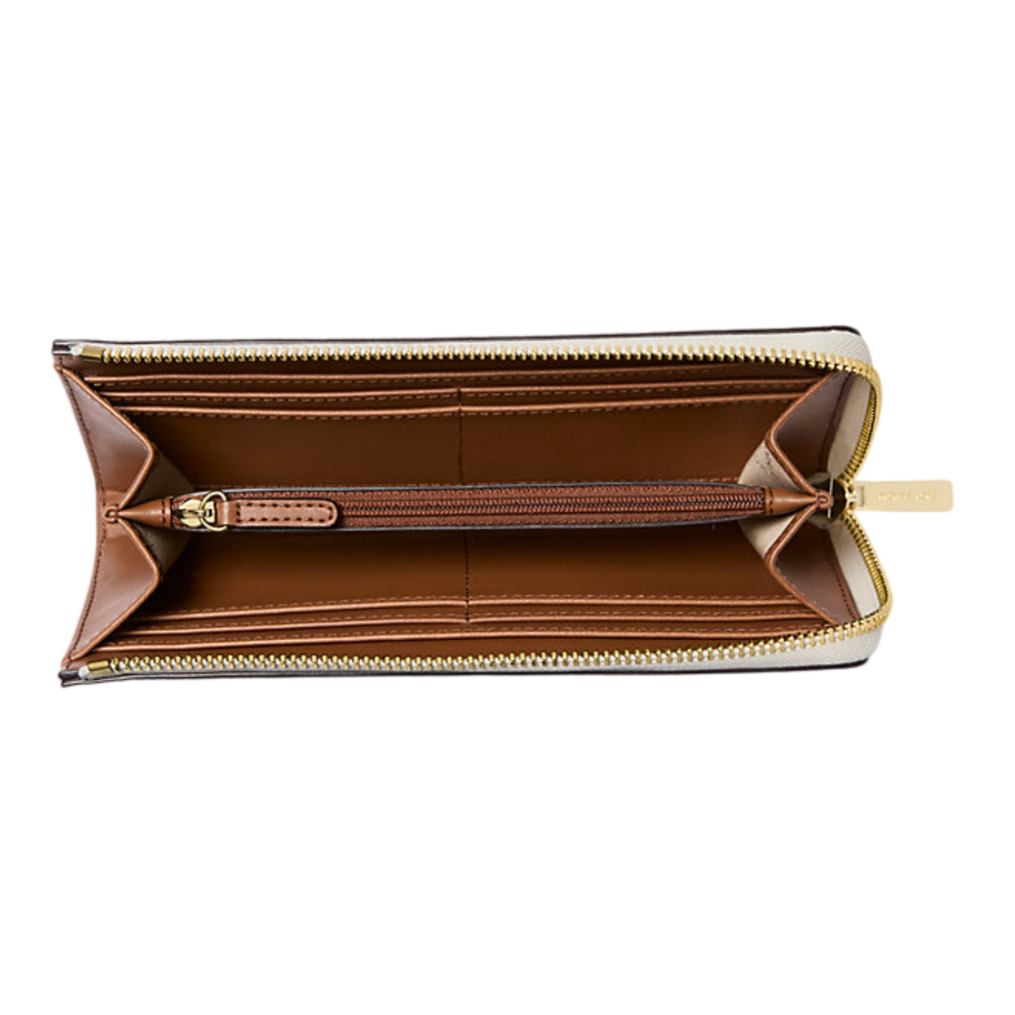 Cartera Michael Kors Jet Set Travel Large Logo Quarter-Zip Wallet Vanilla