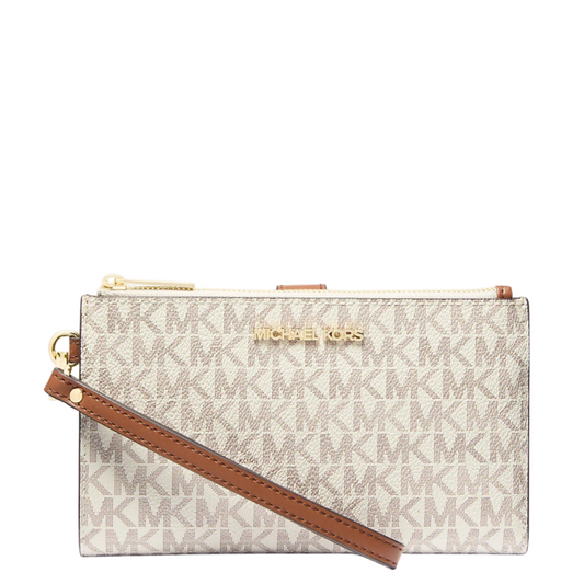 Cartera Michael Kors Jet Set Travel Logo Smartphone Double Zip Wristlet