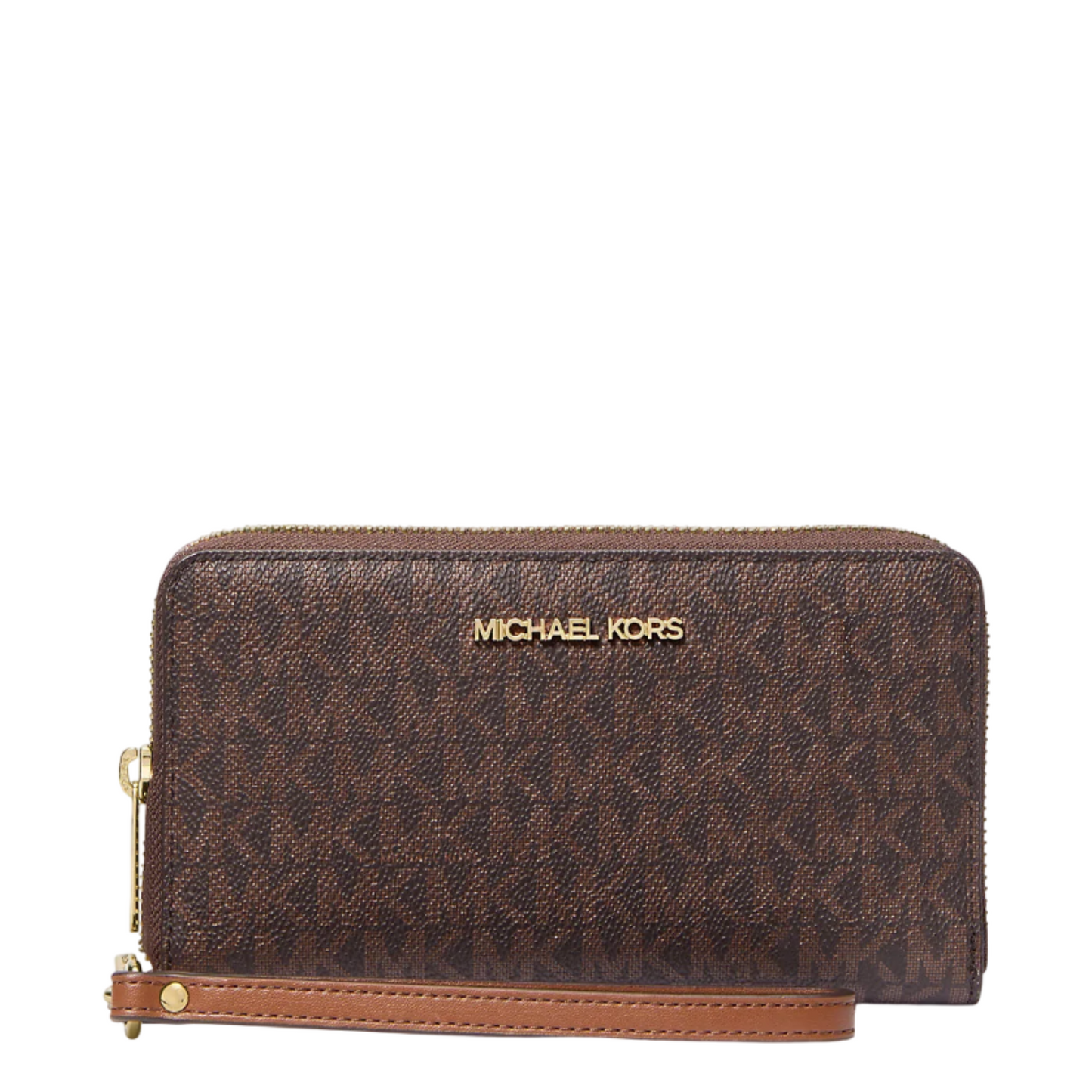 Cartera Michael Kors Jet Set Logo Smartphone Wristlet Brown