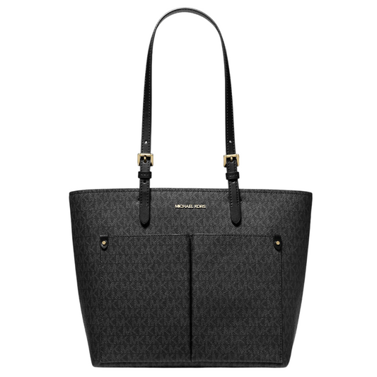 Bolsa Michael Kors Jet Set Medium Logo Pocket Tote Bag Black