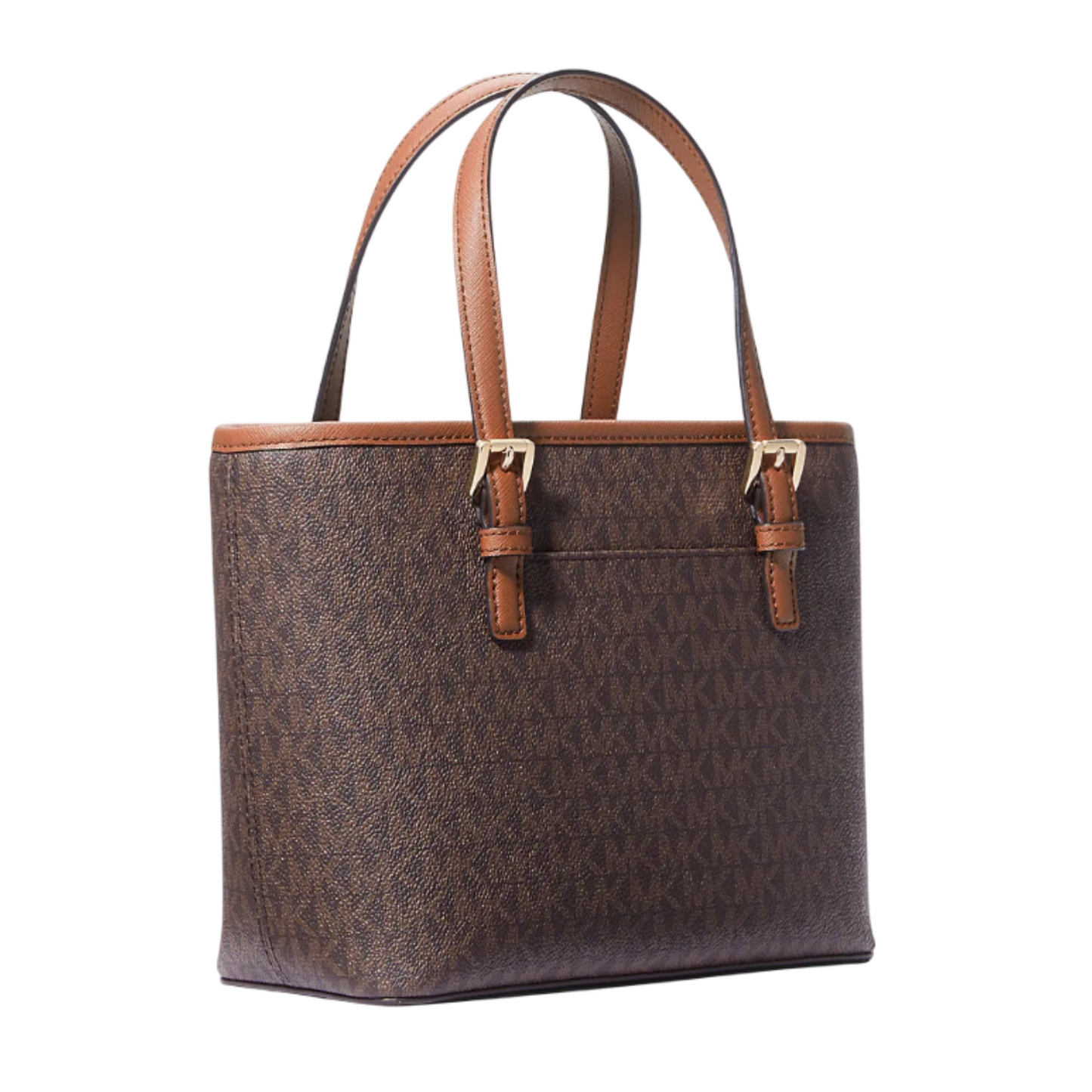 Bolsa Michael Kors Jet Set Travel Extra-Small Logo Top-Zip Tote Bag Brown