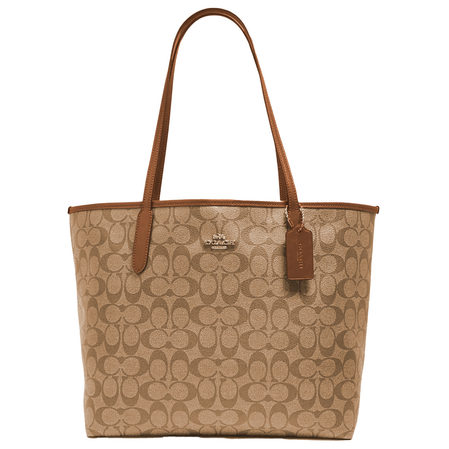 Bolsa Coach City Tote In Signature Canvas Khaki