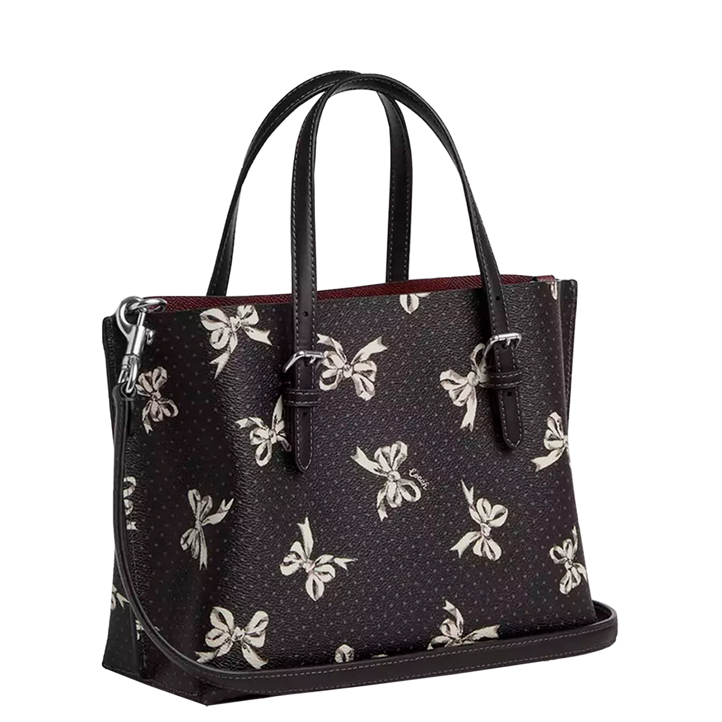 Bolsa Coach Mollie Tote Bag 25 With Bow Print Black Multi