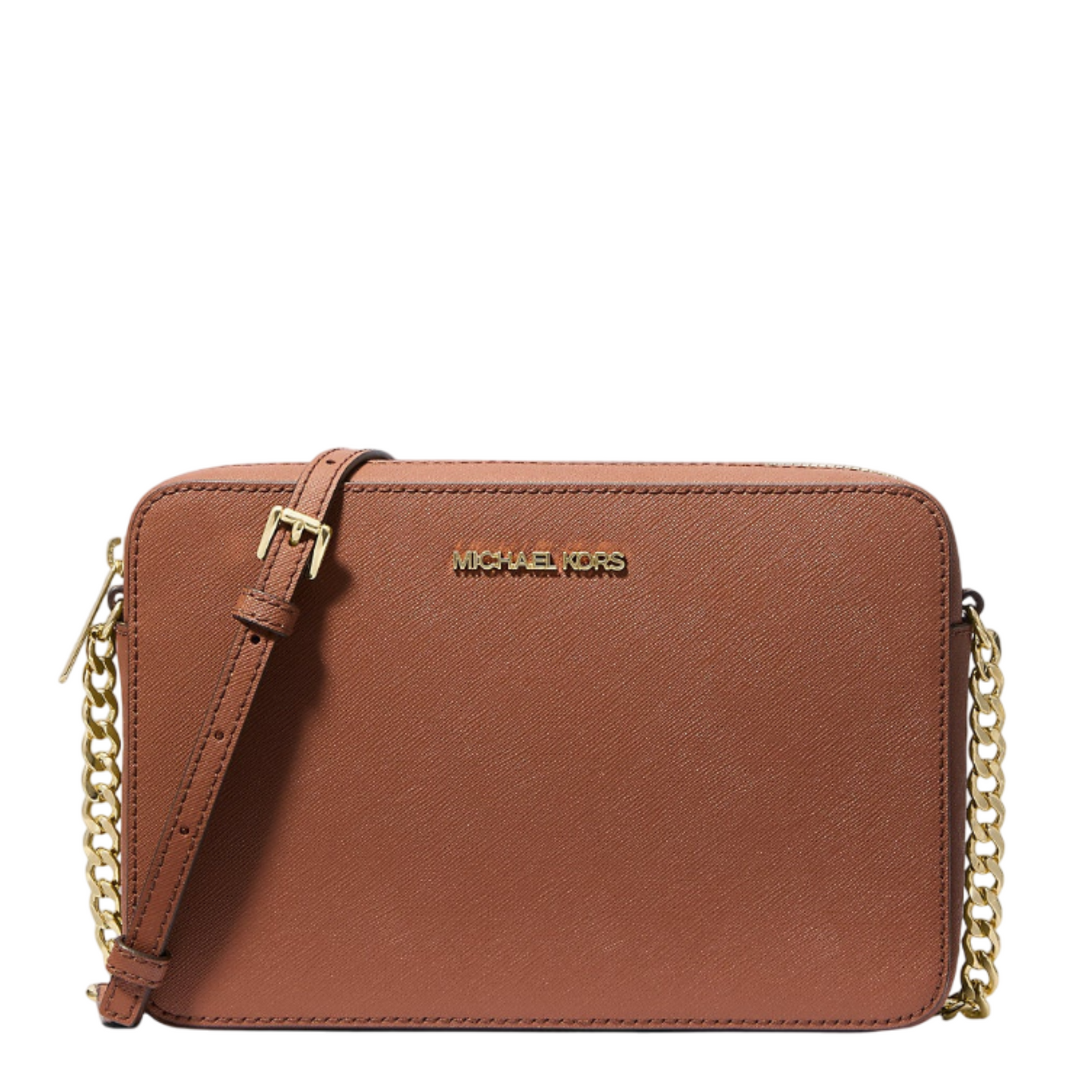 Bolsa Michael Kors Jet Set Large Saffiano Leather Crossbody Bag Luggage
