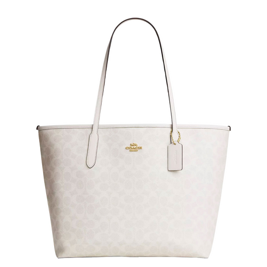 Bolsa Coach City Tote Bag In Signature Canvas White Chalk