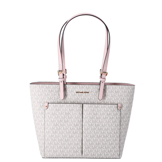 Bolsa Michael Kors Jet Set Medium Logo Pocket Tote Bag Power Blush