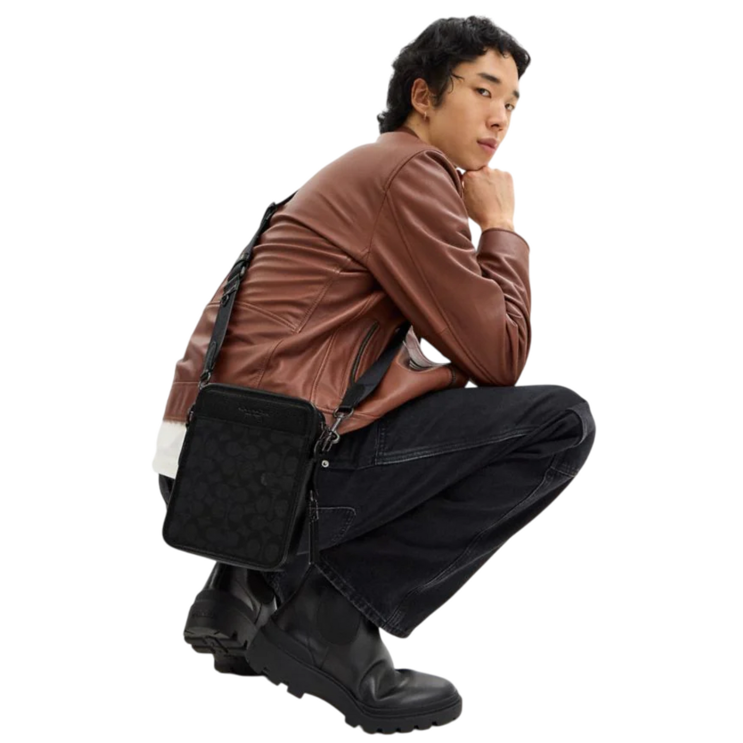 Bandolera Coach Sullivan Crossbody In Signature Canvas Charcoal Black