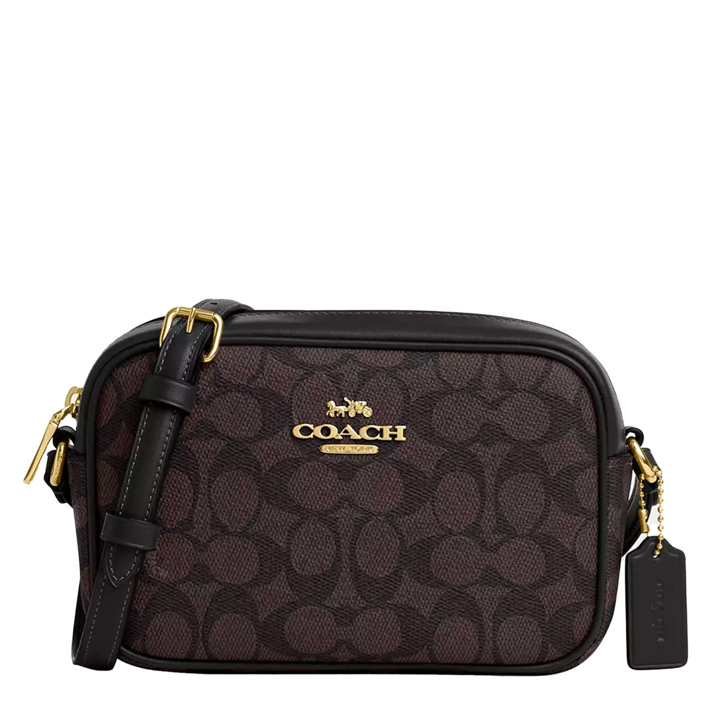 Bolsa Coach Mini Jamie Camera Bag In Signature Canvas Walnut Black