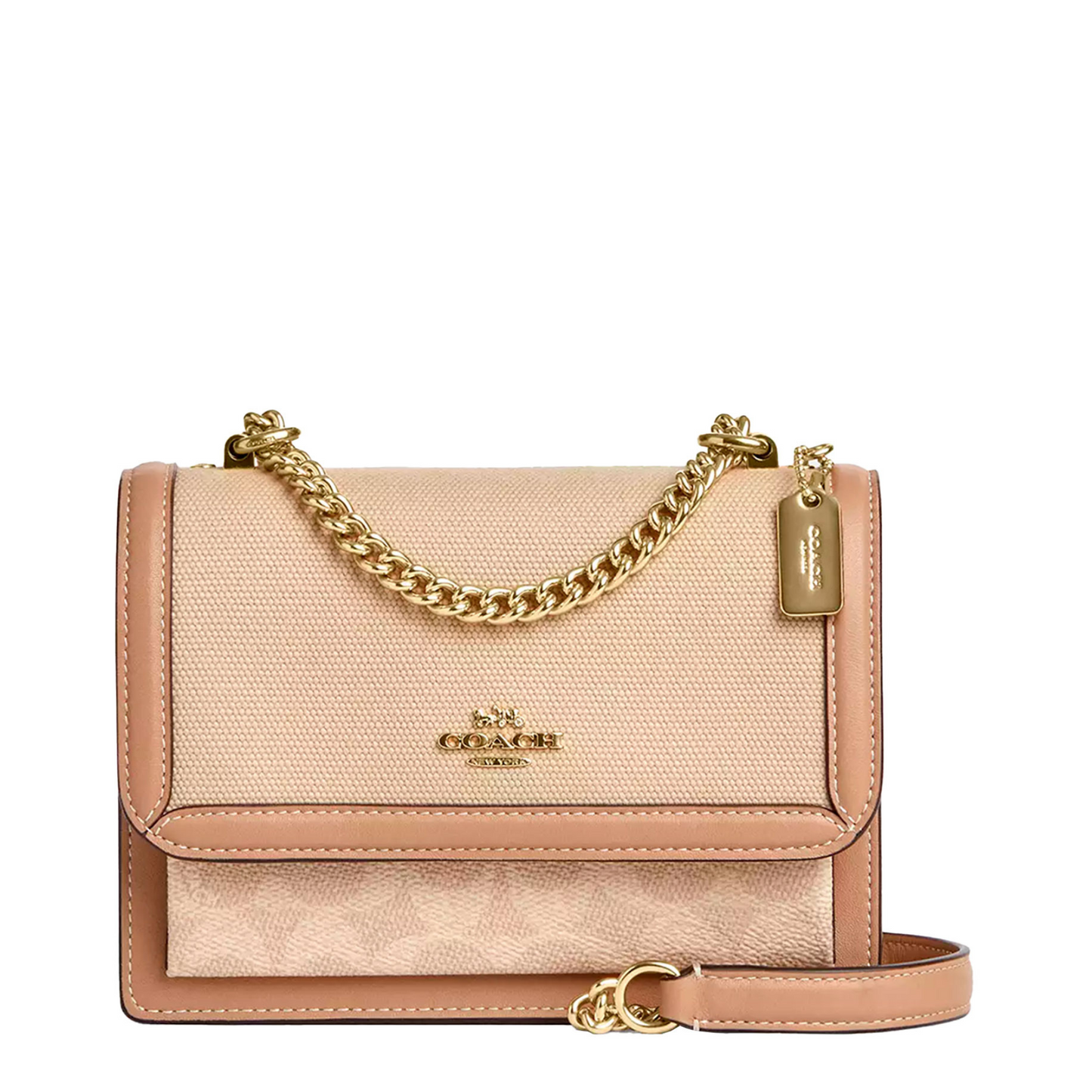 Bolsa Coach Mini Klare Crossbody Bag In Colorblock Signature Canvas Dark Natural Multi