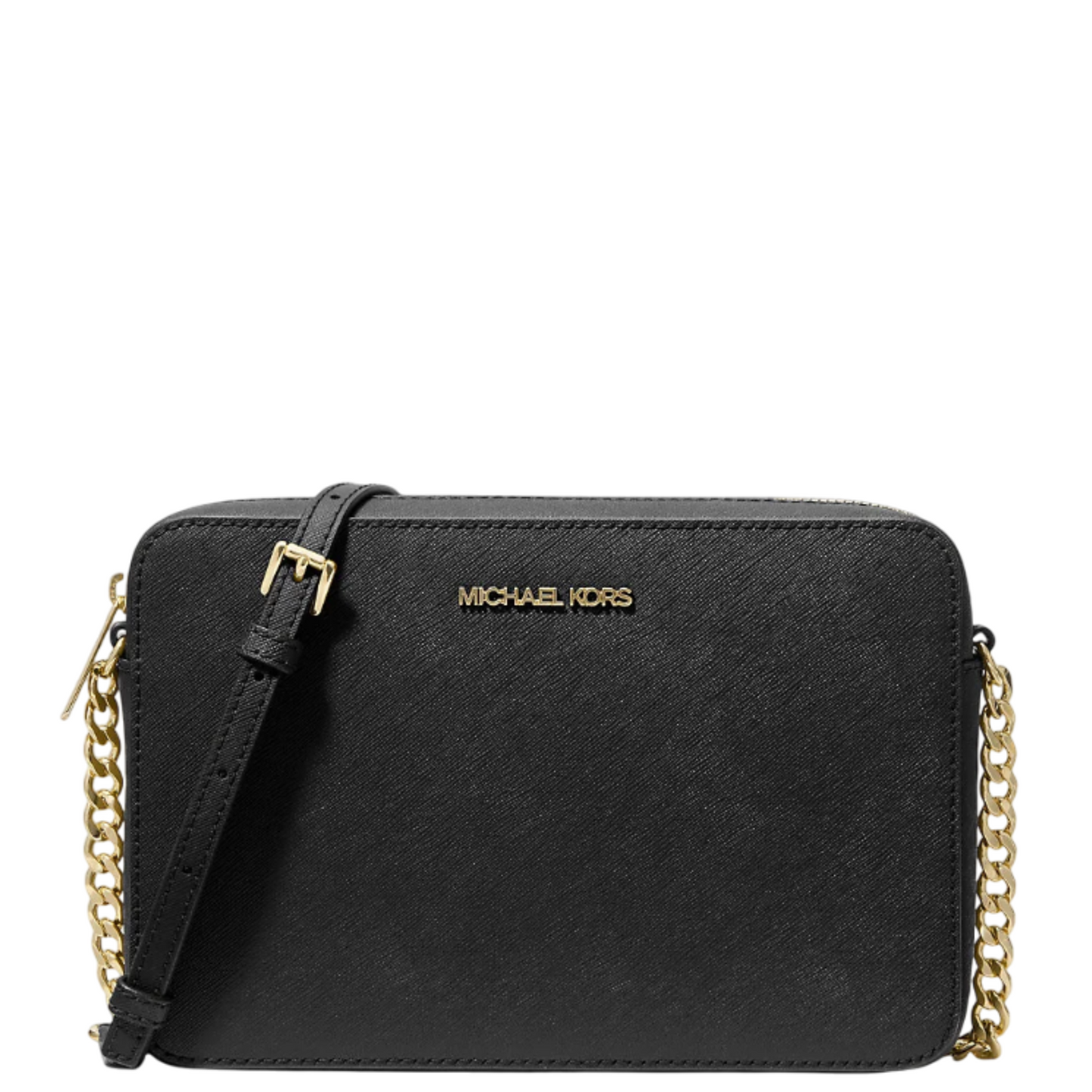 Bolsa Michael Kors Jet Set Large Saffiano Leather Crossbody Bag Black