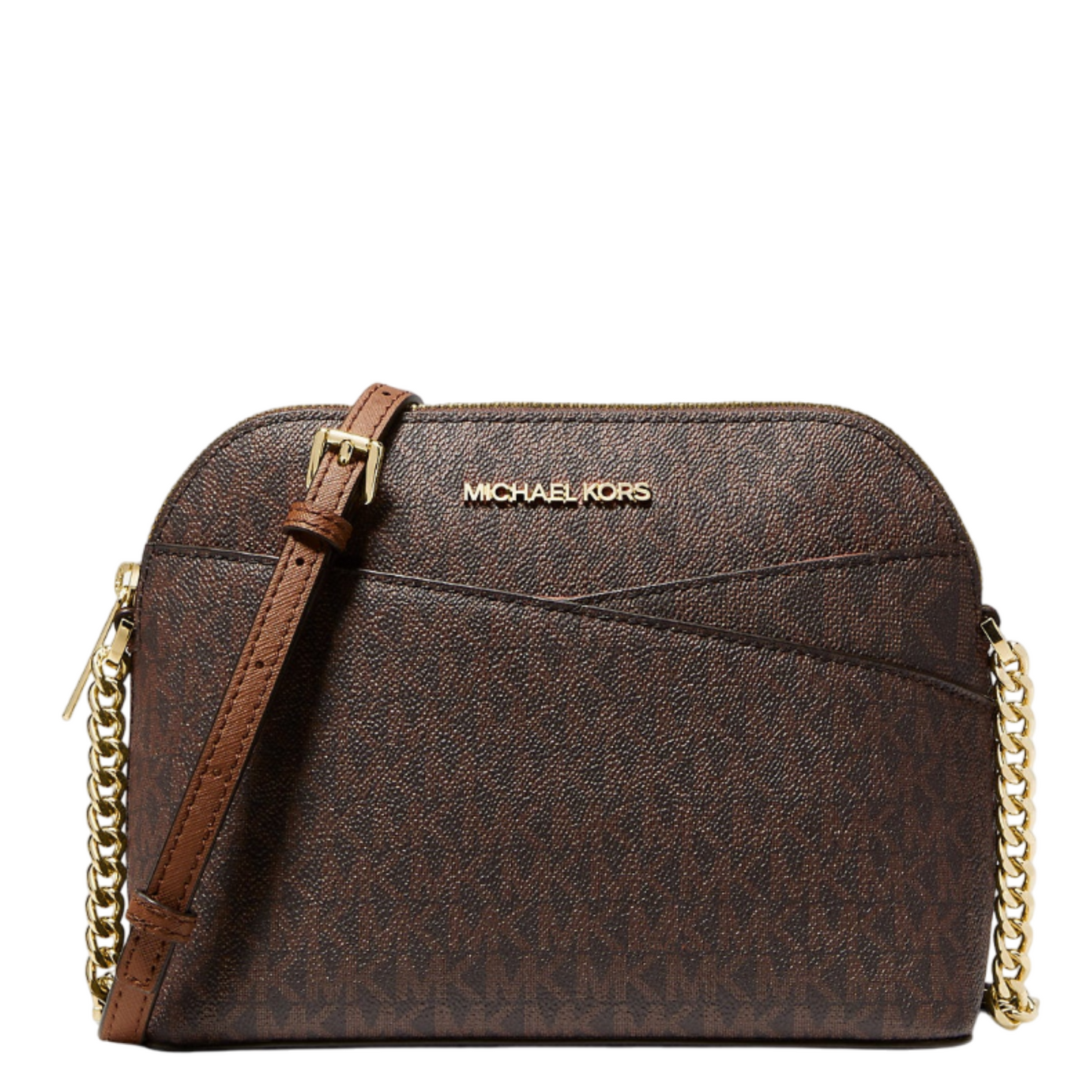 Bolsa Michael Kors Jet Set Travel Medium Logo Crossbody Dome Brown