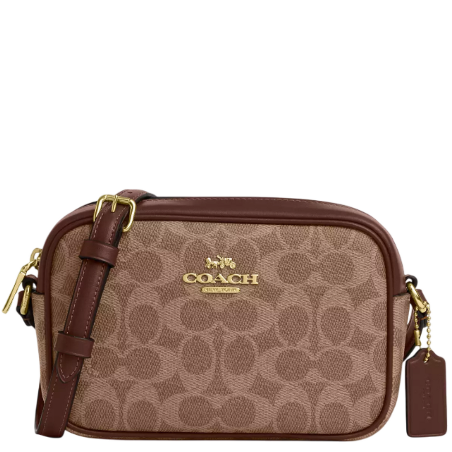 Bolsa Coach Mini Jamie Camera Bag In Signature Canvas Tan Brown