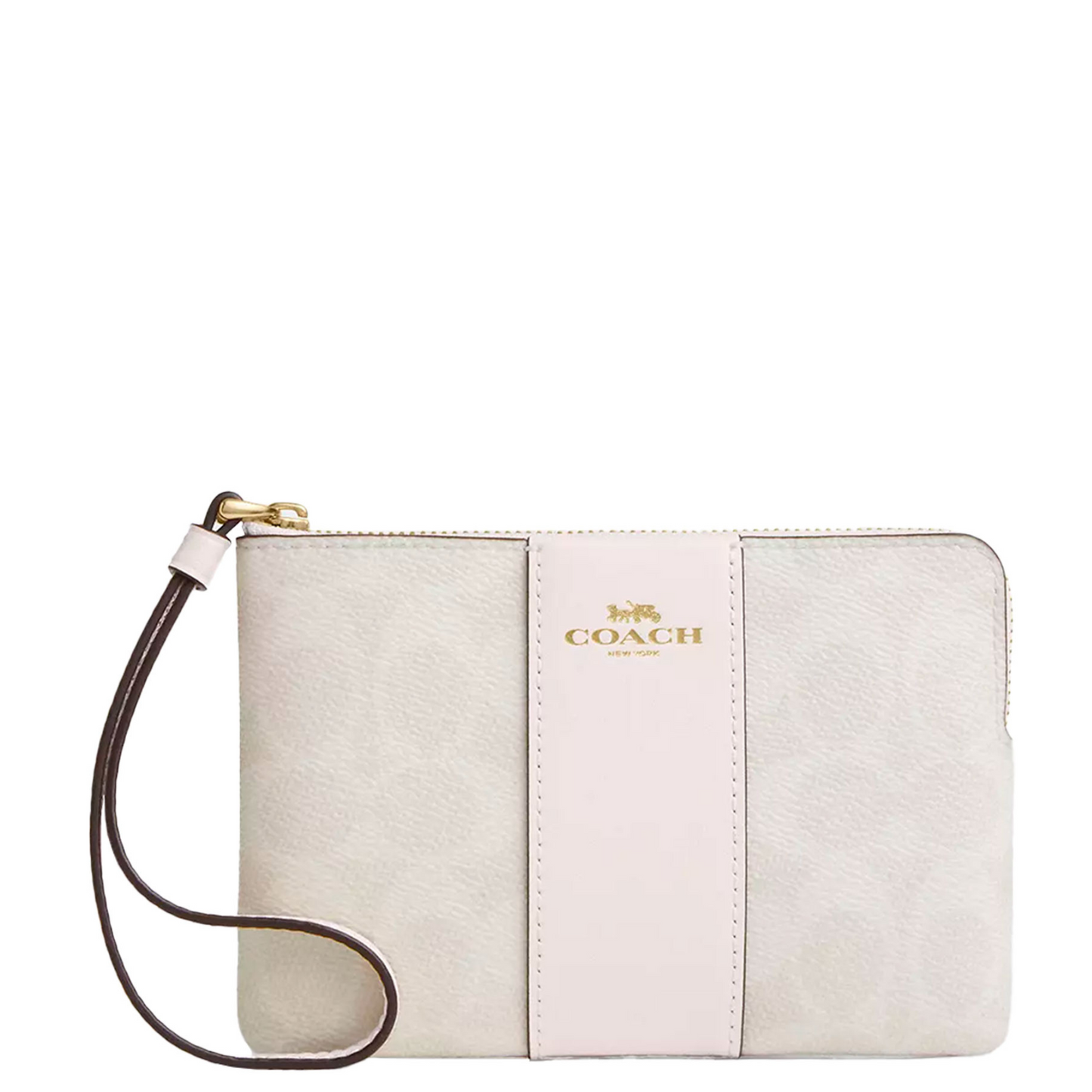Monedero Coach Corner Zip Wristlet In Signature Canvas