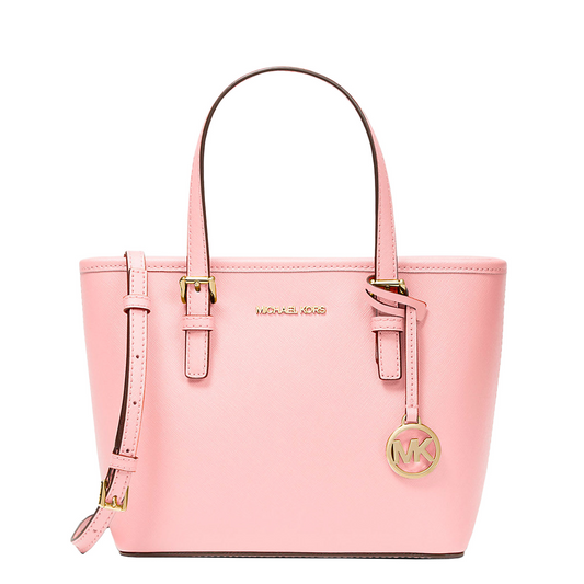 Bolsa Michael Kors Jet Set Travel Extra-Small Saffiano Leather Top-Zip Tote Bag Powder Blush