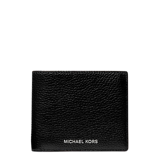 Cartera Michael Kors Cooper Pebbled Leather Billfold Wallet With Coin Pouch Black