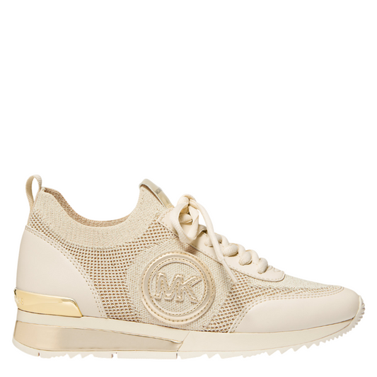 Tenis Michael Kors Jenkins Metallic Stretch Knit Trainer Pale Gold