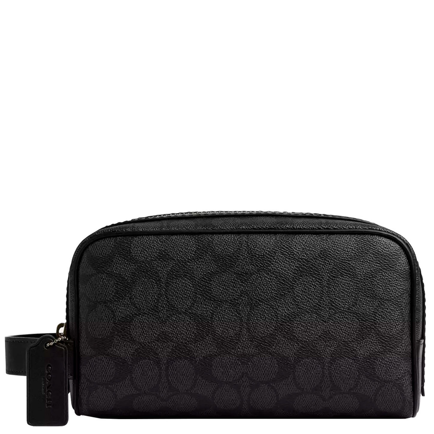 Sobaquera Coach Small Travel Kit In Signature Canvas Charcoal Black