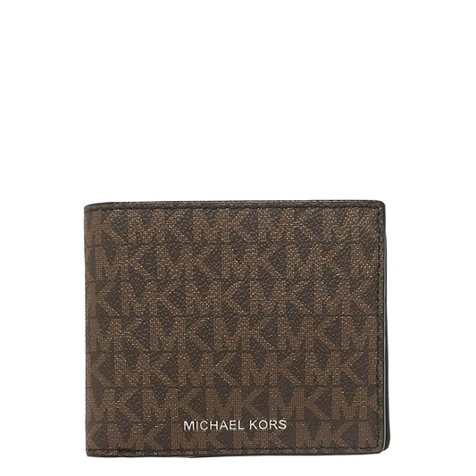 Cartera Michael Kors Cooper Logo Billfold Wallet With Coin Pouch Brown