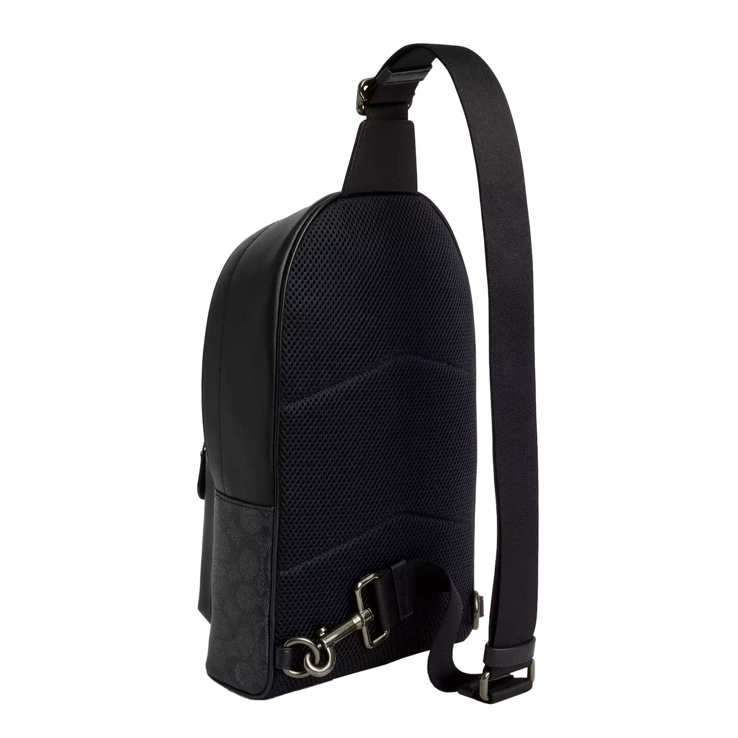 Bandolera Coach West Pack In Signature Canvas Charcoal Black