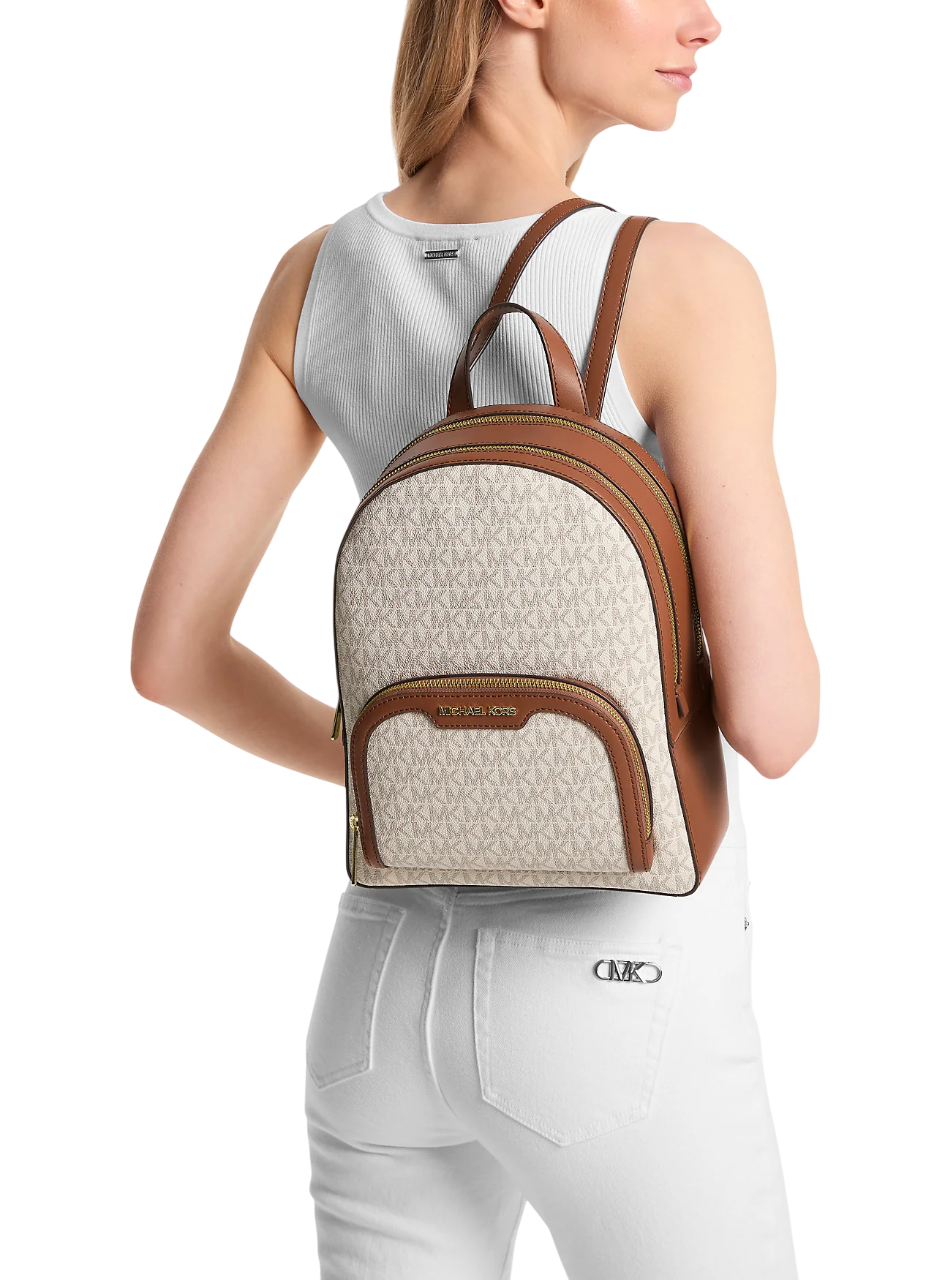 Mochila Michael Kors Jaycee Medium Logo Backpack Vanilla