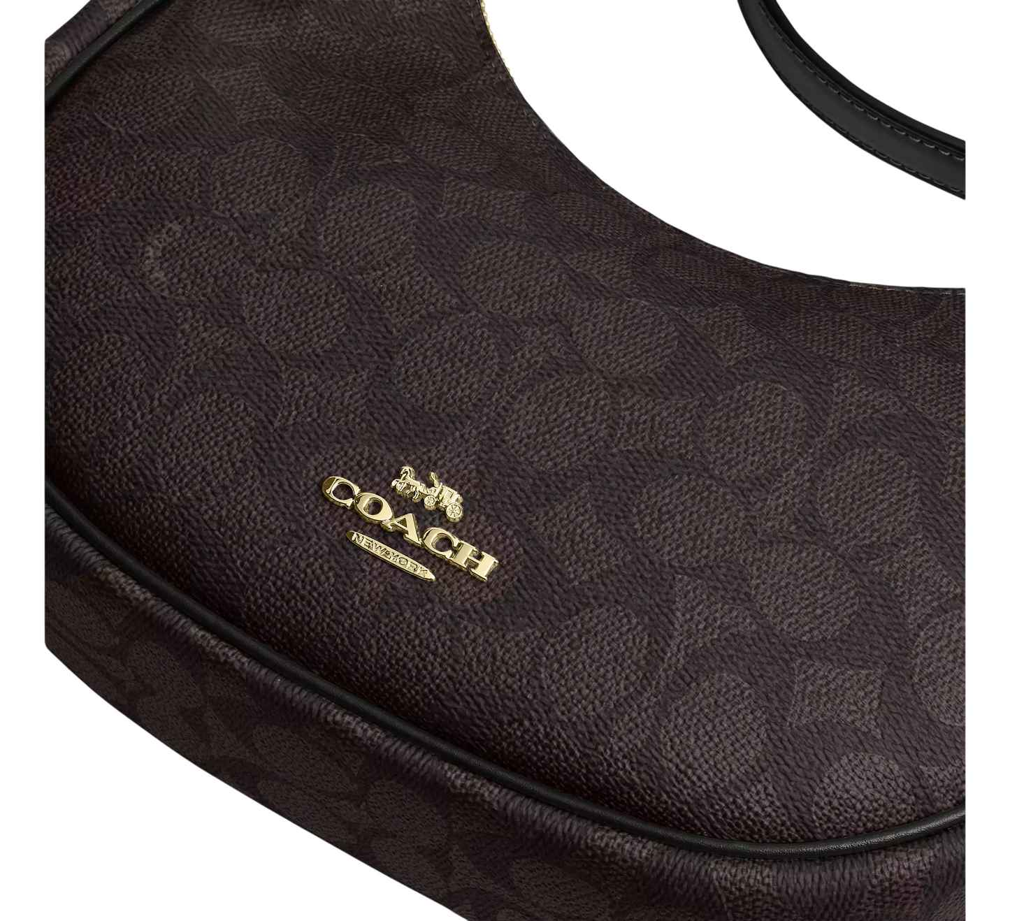 Bolsa Coach Emily Shoulder Bag In Signature Canvas Walnut Black