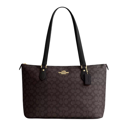 Bolsa Coach Gallery Tote In Signature Canvas Brown