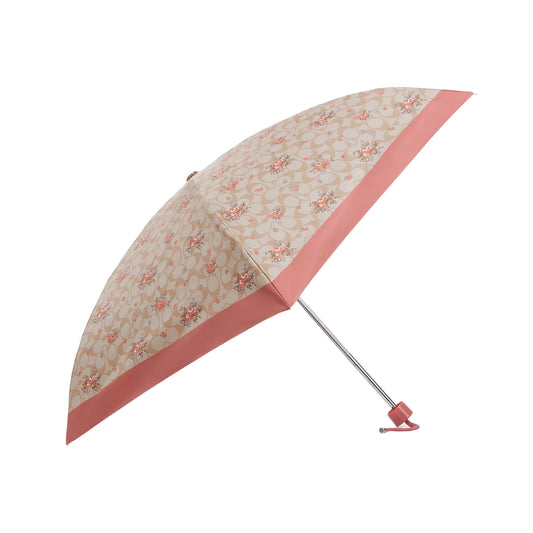 Paraguas Coach Uv Protection Mini Umbrella In Floral Print Sand Multi