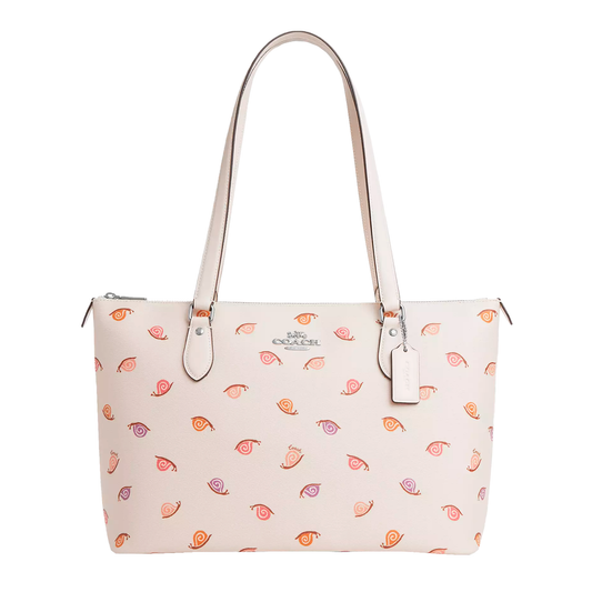 Bolsa Coach Gallery Tote Bag With Snail Print Chalk Multi