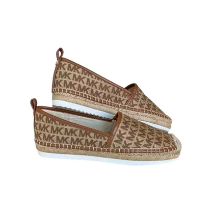 Alpargatas Michael Kors Lenny Logo Jacquard Slip-On Espadrille Brown