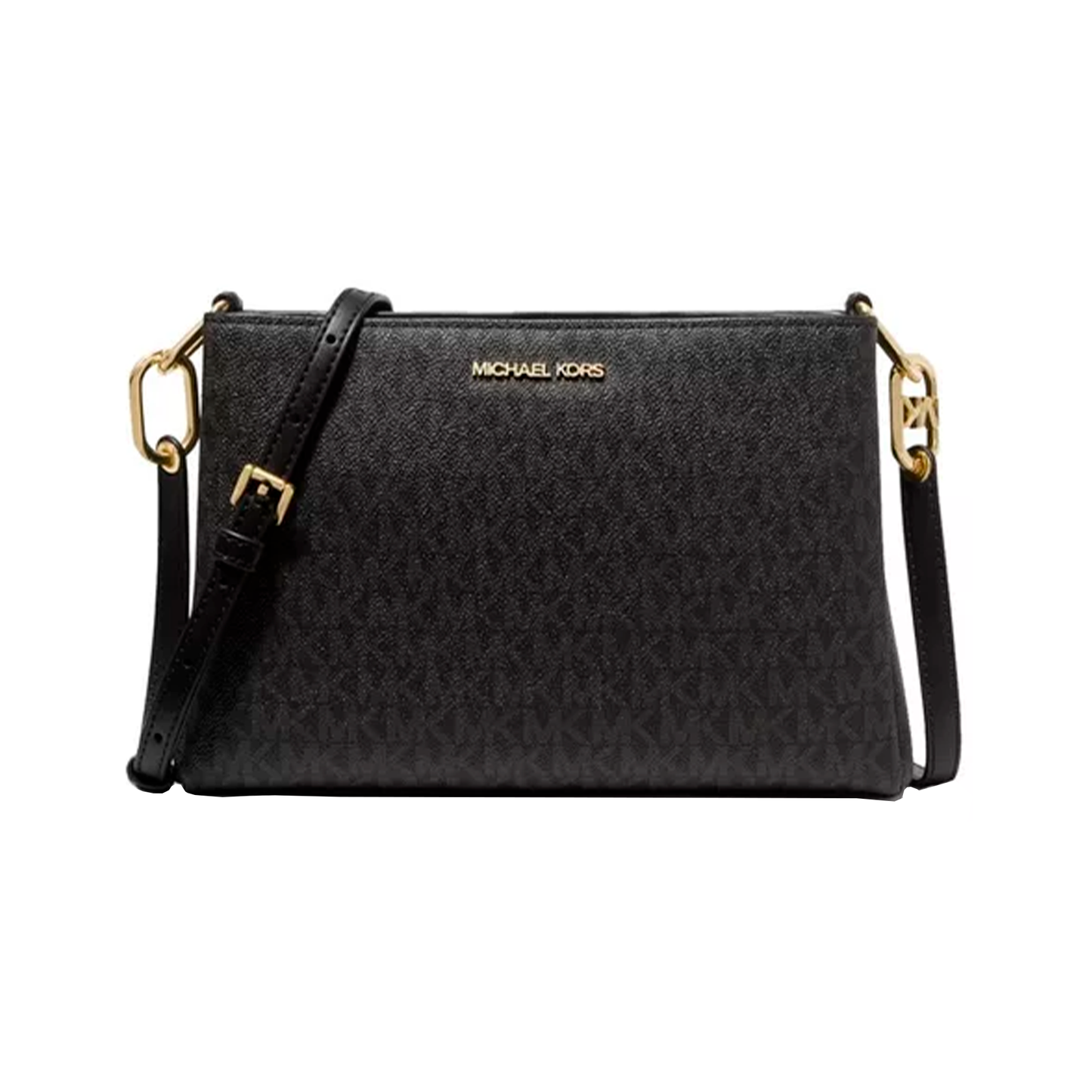 Bolsa Michael Kors Trisha Medium Logo Crossbody Bag Black