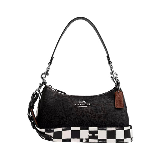 Bolsa Coach Teri Shoulder With Checkerboard Print Black Chalk