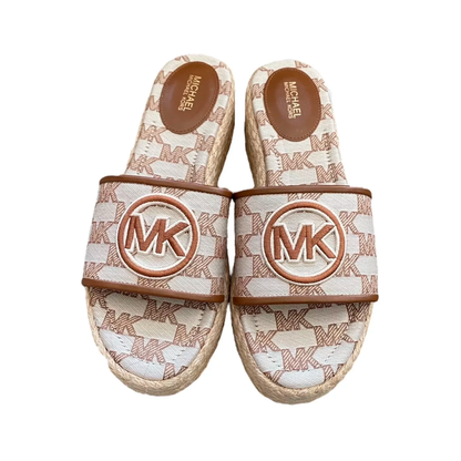 Sandalias Michael Kors Sadler Logo Jacquard and Jute Wedge Sandal