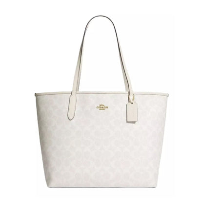 Bolsa Coach City Tote Bag In Signature Canvas In Chalk