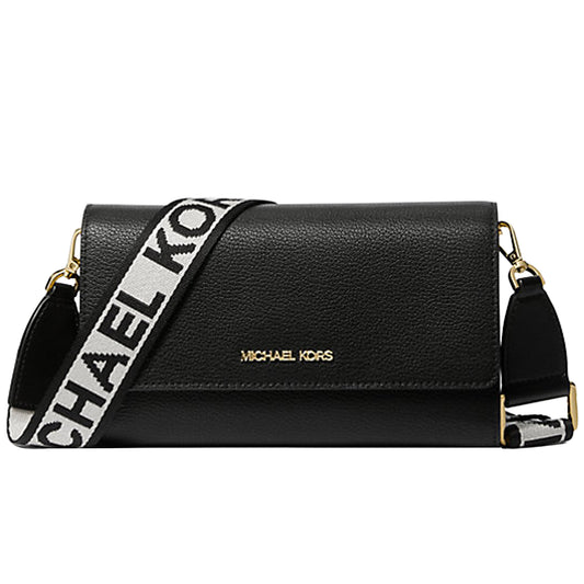 Bolsa Michael Kors Jet Set Large Leather Crossbody Bag Black