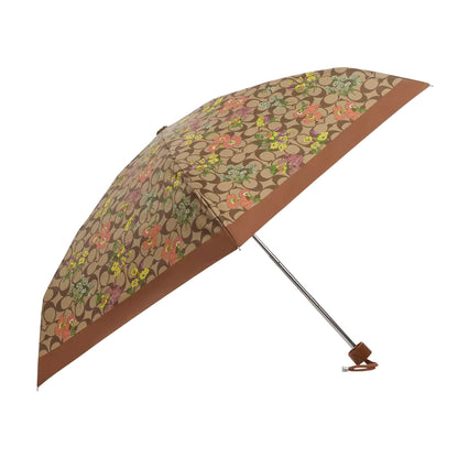 Paraguas Coach Mini Umbrella In Signature Floral Print Khaki Multi