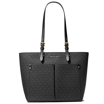 Bolsa Michael Kors Jet Set Medium Logo Pocket Tote Bag Black